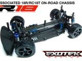 Exotek Racing R18 II - Kit di conversione telaio per Associated 18R e RC18T